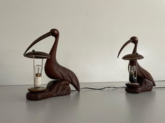Paire de lampes de table en teck italien Design/One Attr. à Aldo Tura, années 1960, Italie
