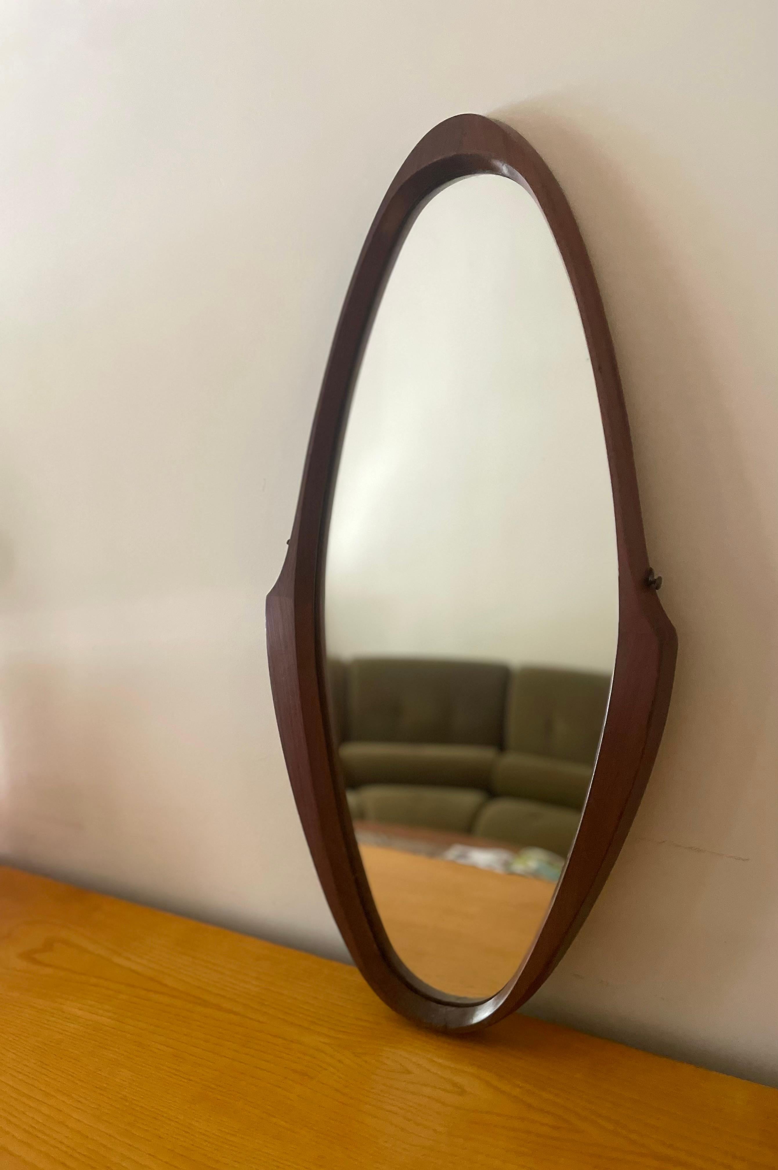 Italiano Specchio in teak italiano in vendita
