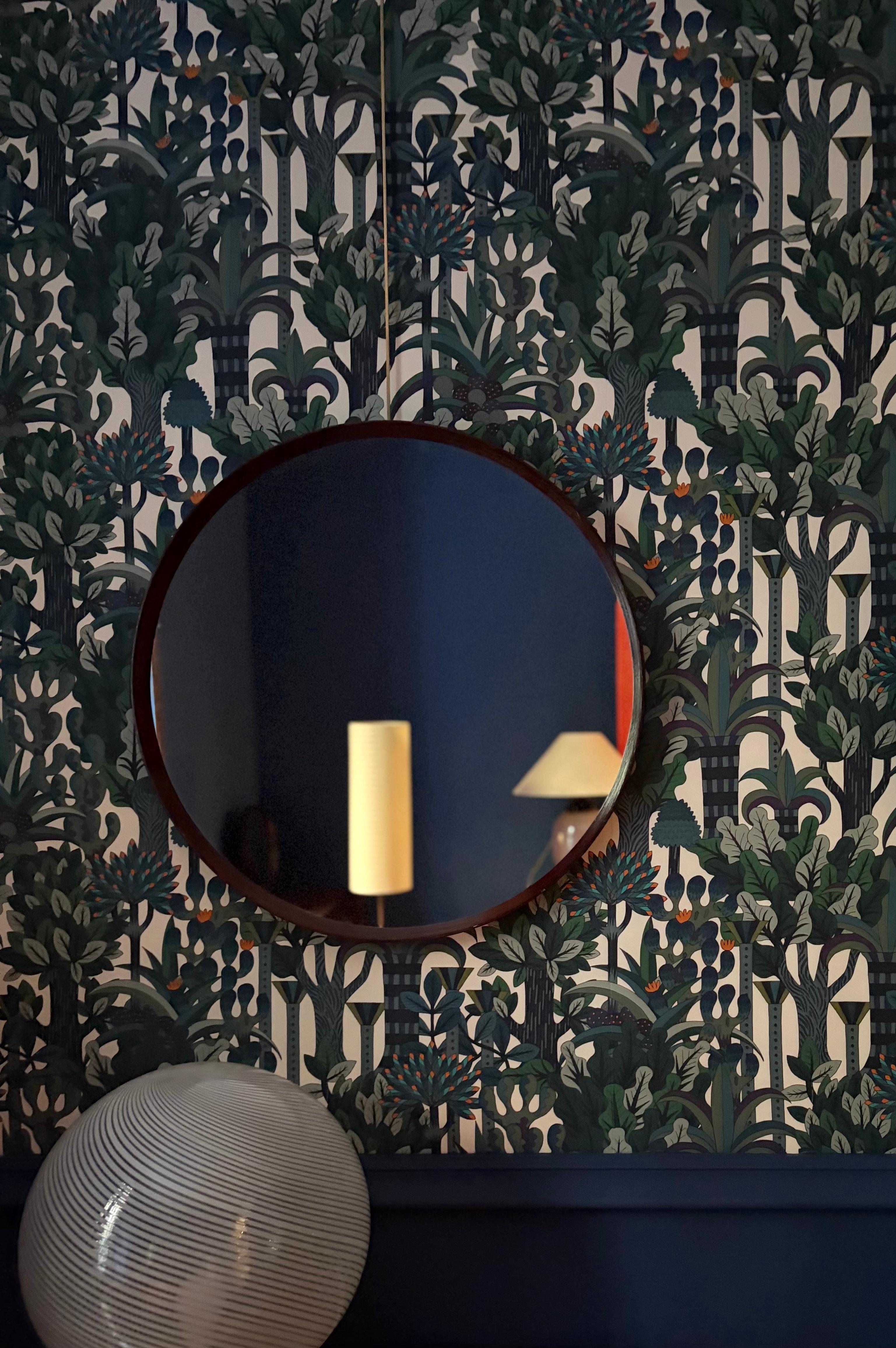 Fine XX secolo Specchio in teak italiano in vendita