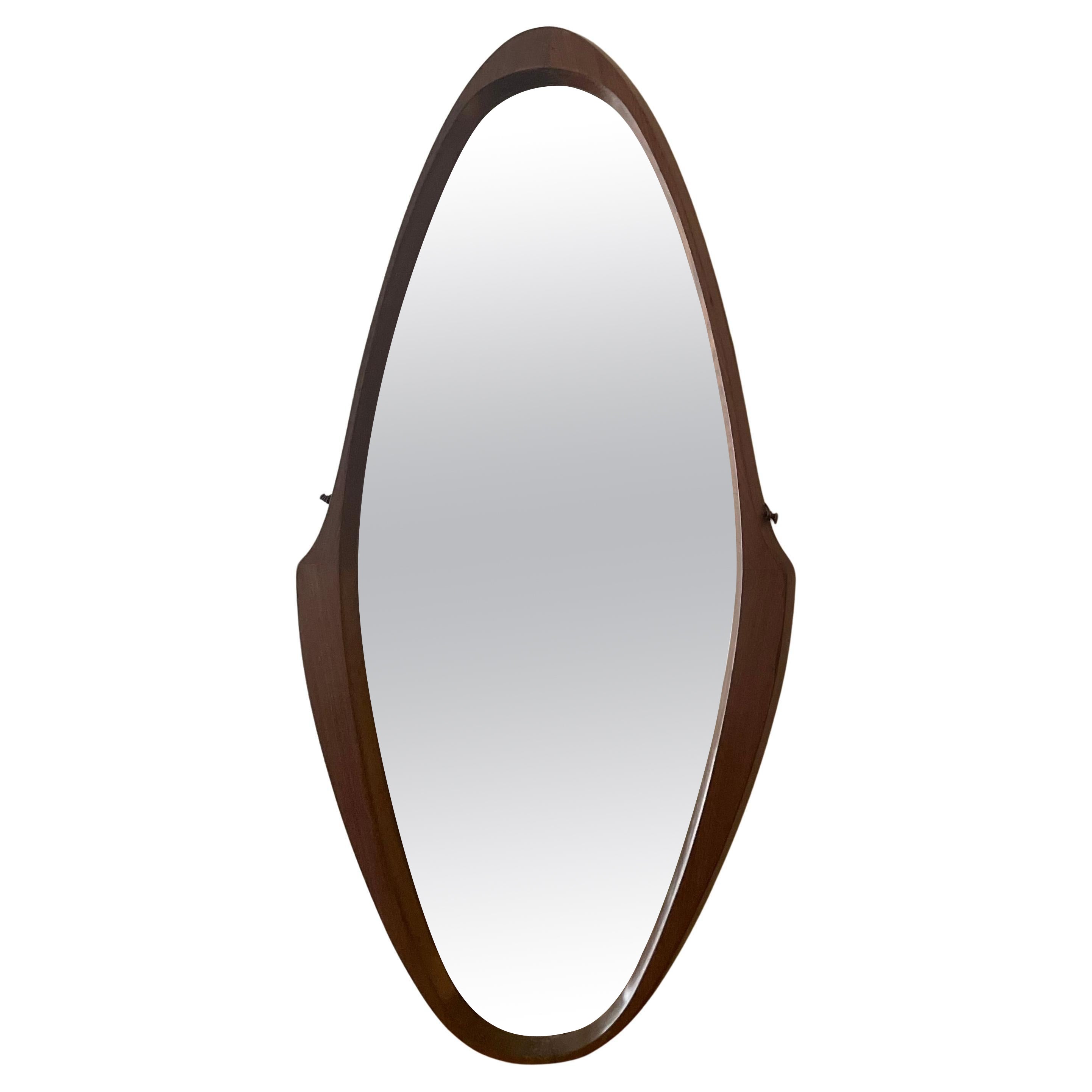 Specchio in teak italiano in vendita