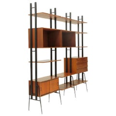 Italian Teak Wall Unit by Fraber Mobili, 1950s