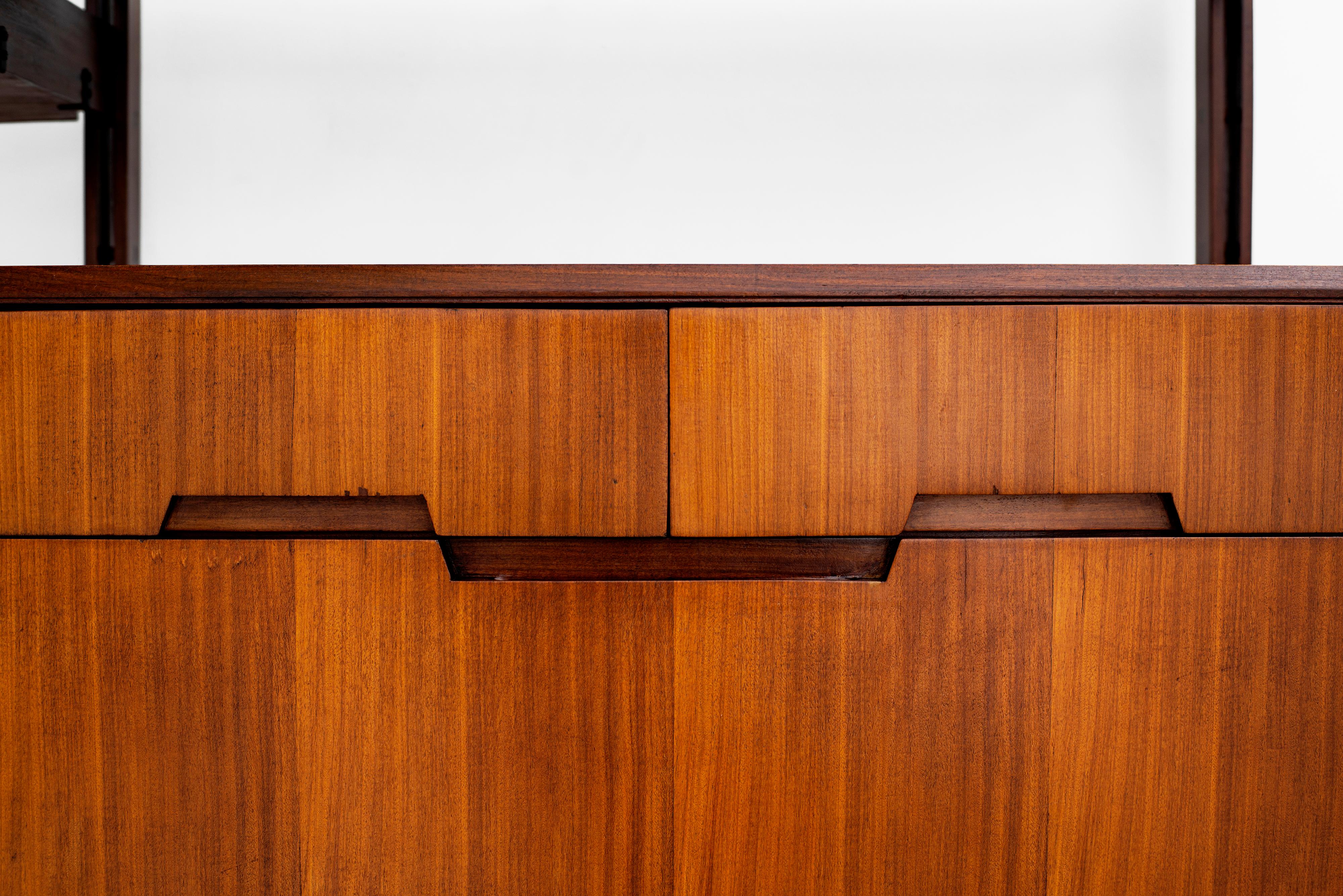 Italian Teak Wall Unit In Good Condition In Beverly Hills, CA