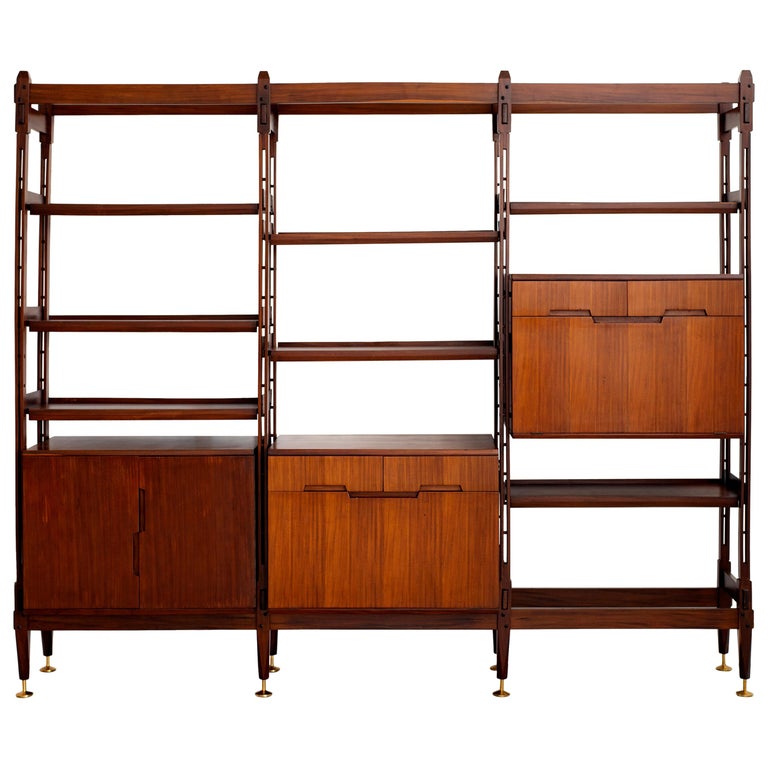 Italian Teak Wall Unit For Sale