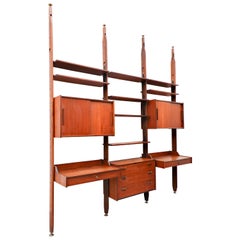 Mid-Century Modern Italian Teak Wall Unit