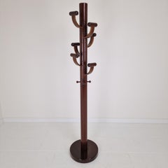 Italian Teak Wooden Coat Rack, 1980s