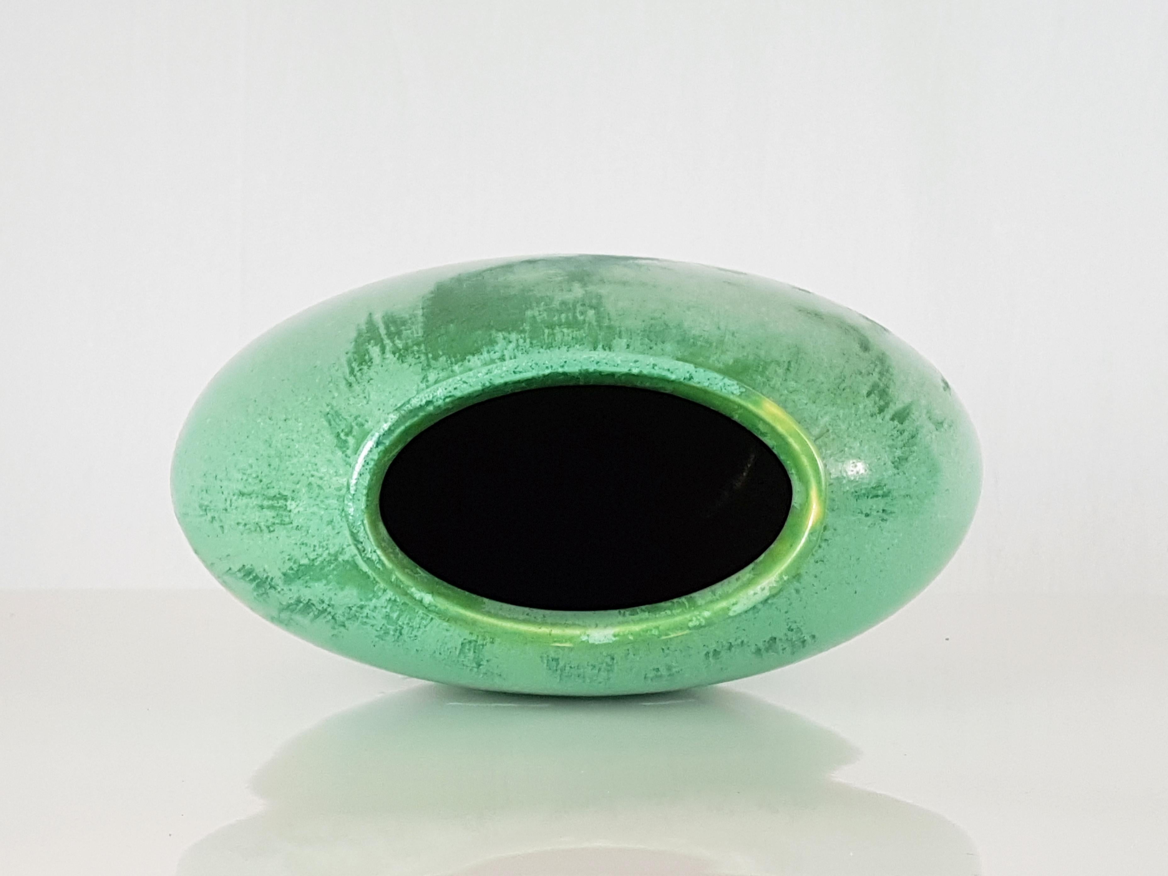 Italian Teal Green Ceramic 1940s Vase by Guido Andloviz for SCI Laveno 1