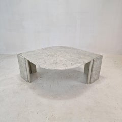 Italian Teardrop Shaped Marble Coffee Table, 1980s