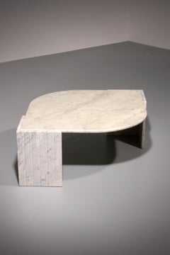 Italian Teardrop Shaped Marble Coffee Table, 1980s