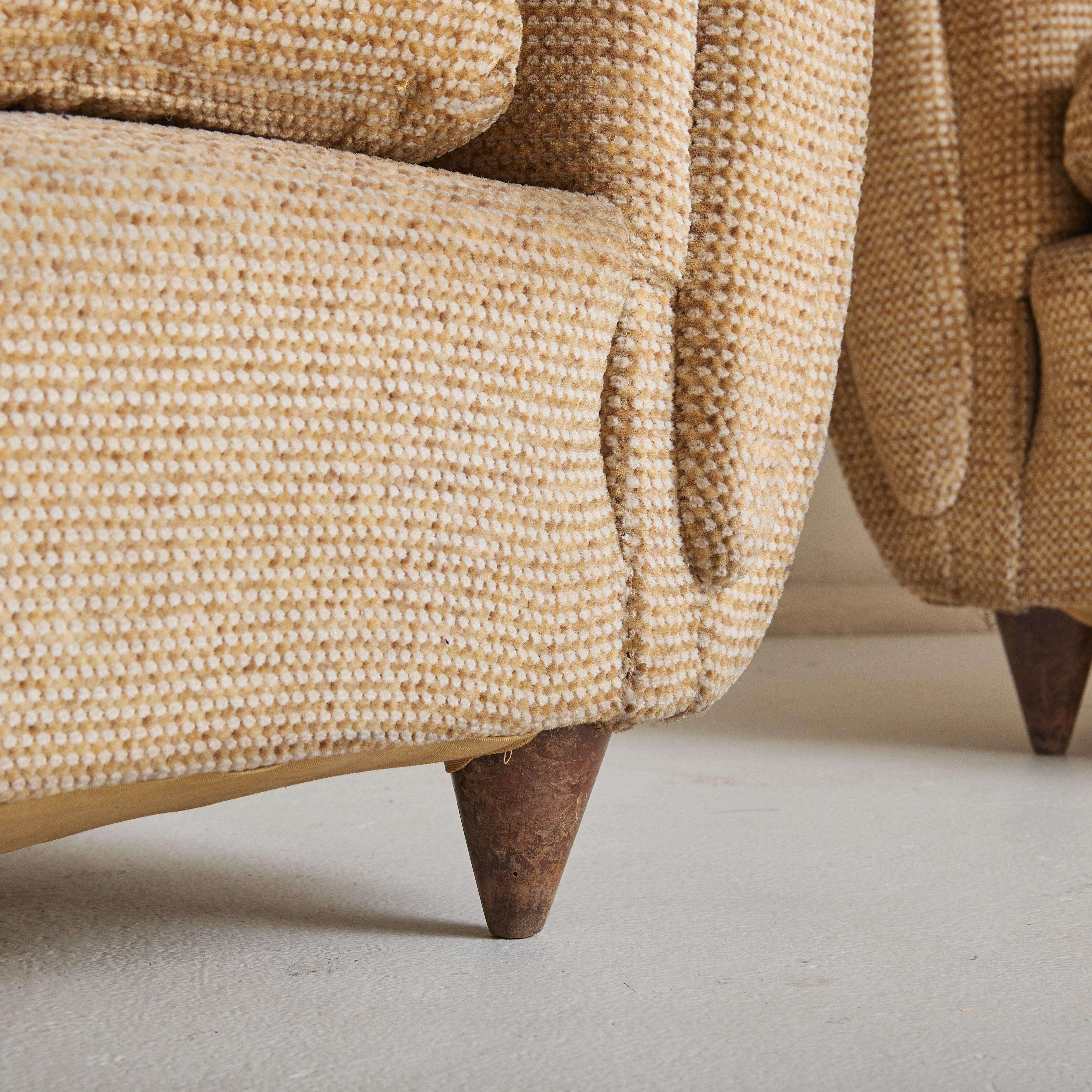 Mid-20th Century Italian Teddy Wingback Armchair, 1960s For Sale