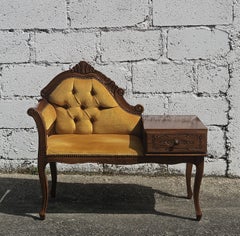 Italian Telephone Gossip Bench - C. Savino Chaise Lounge-Style Louis XV - 60s
