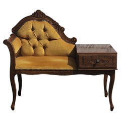 Italian Telephone Gossip Bench - C. Savino Chaise Lounge-Style Louis XV - 60s