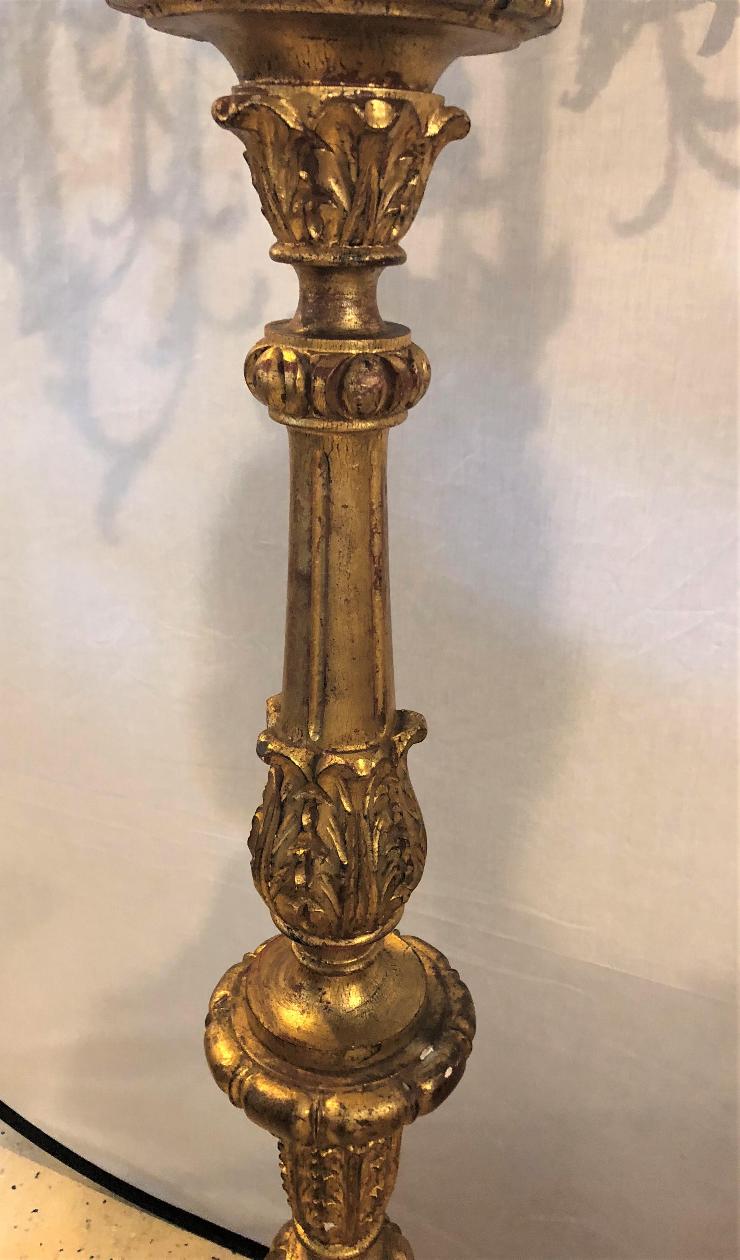 Italian Ten-Light Giltwood and Iron Torchiere In Good Condition In Stamford, CT