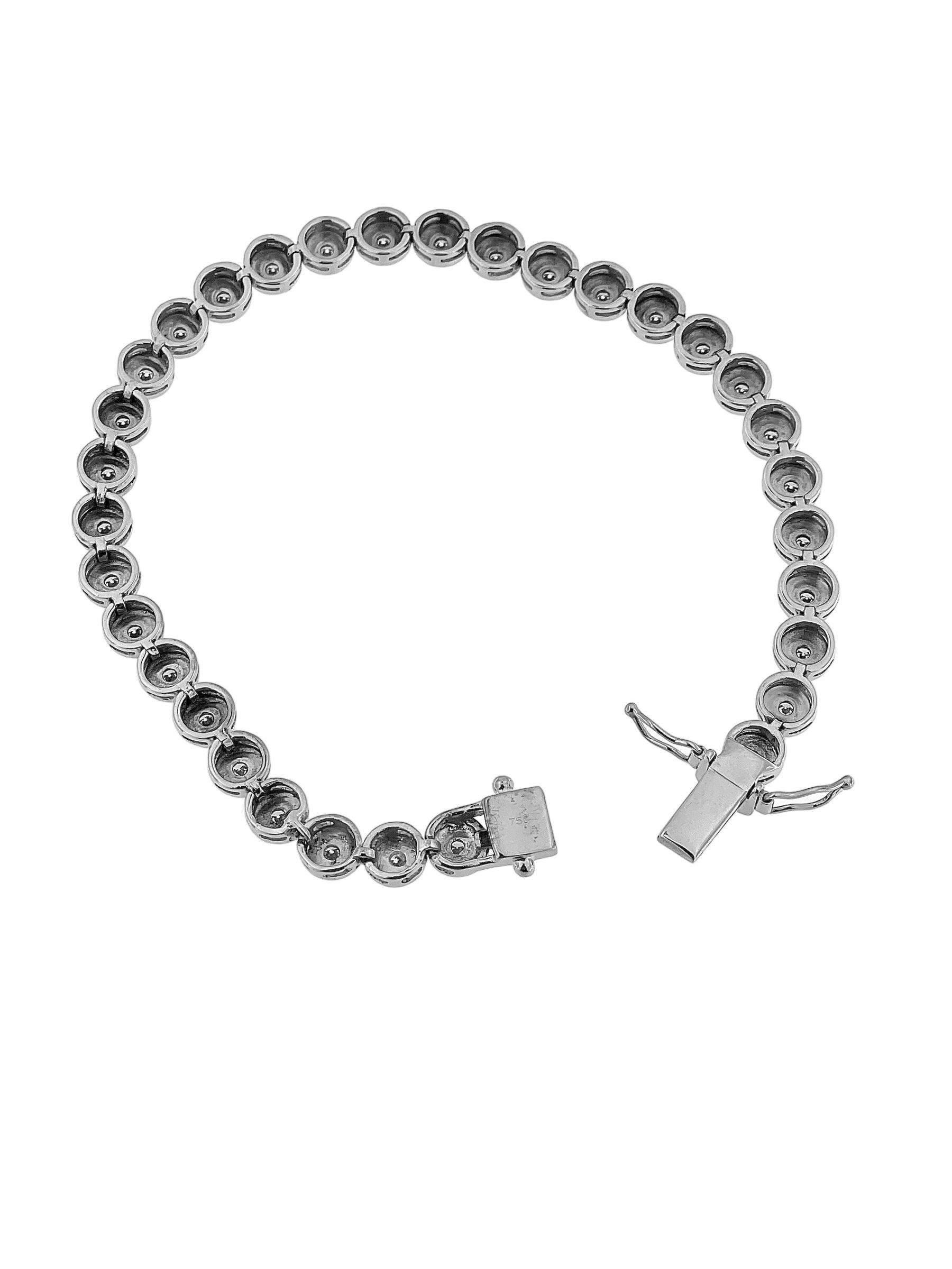 Bracciale Tennis Italiano in oro bianco con diamanti In condizioni ottime in vendita a Esch sur Alzette, Esch-sur-Alzette