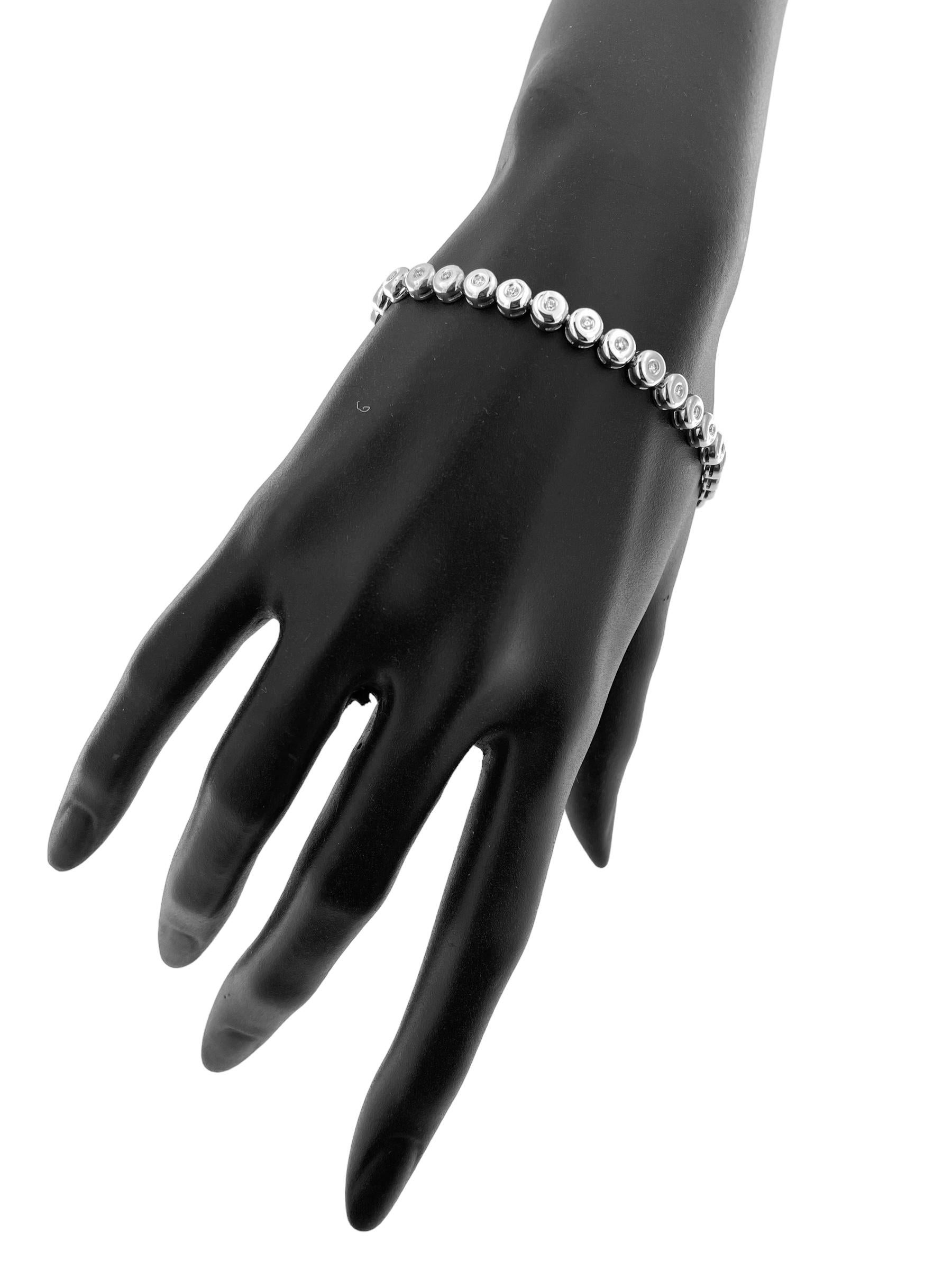 da uomo o donna Bracciale Tennis Italiano in oro bianco con diamanti in vendita