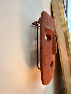 Italian Terra Cotta Mask Tea Light Sconce 1960's