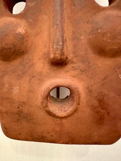 Italian Terra Cotta Mask Tea Light Sconce 1960's