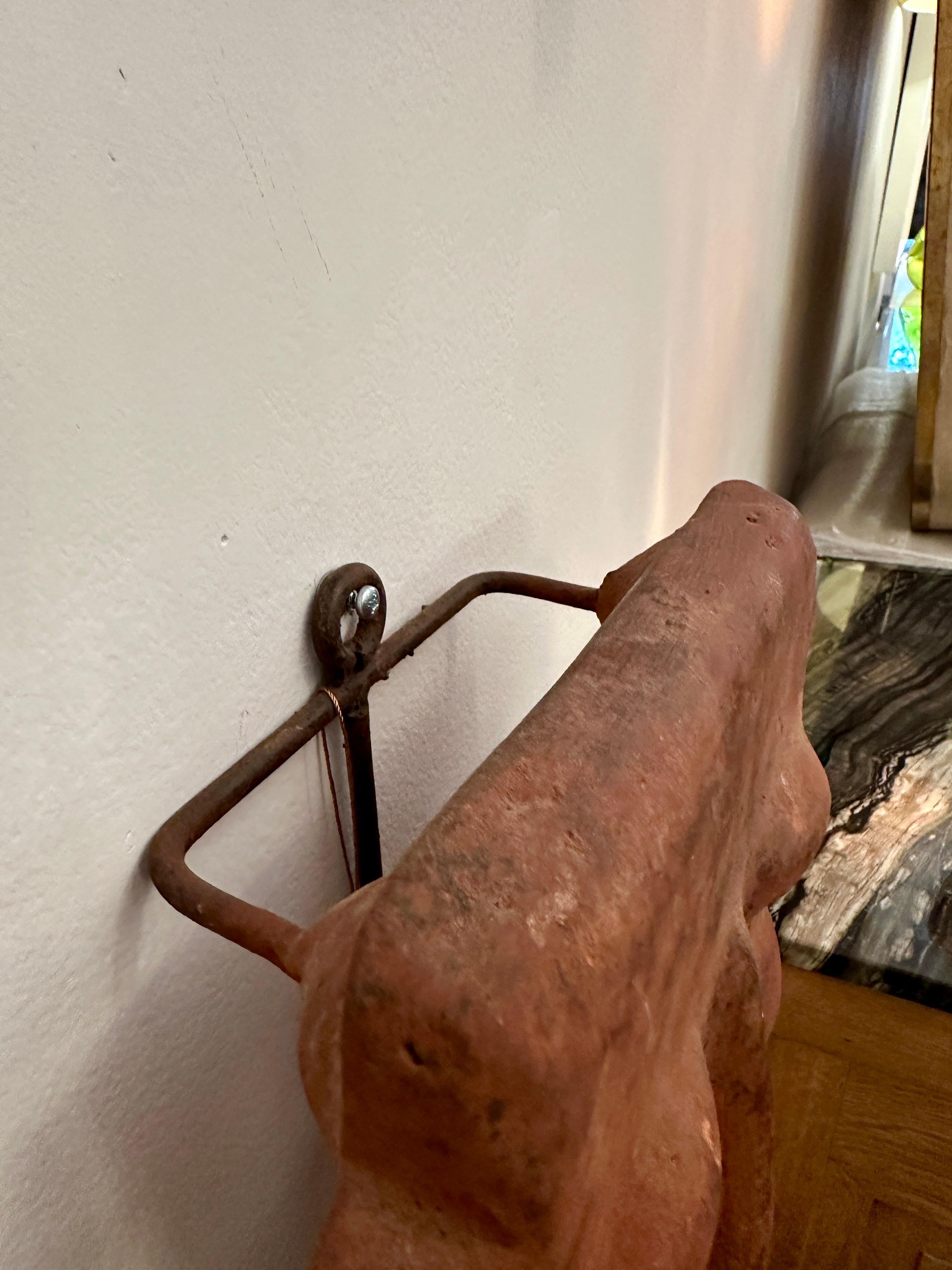 Mid-20th Century Italian Terra Cotta Mask Tea Light Sconce 1960's For Sale