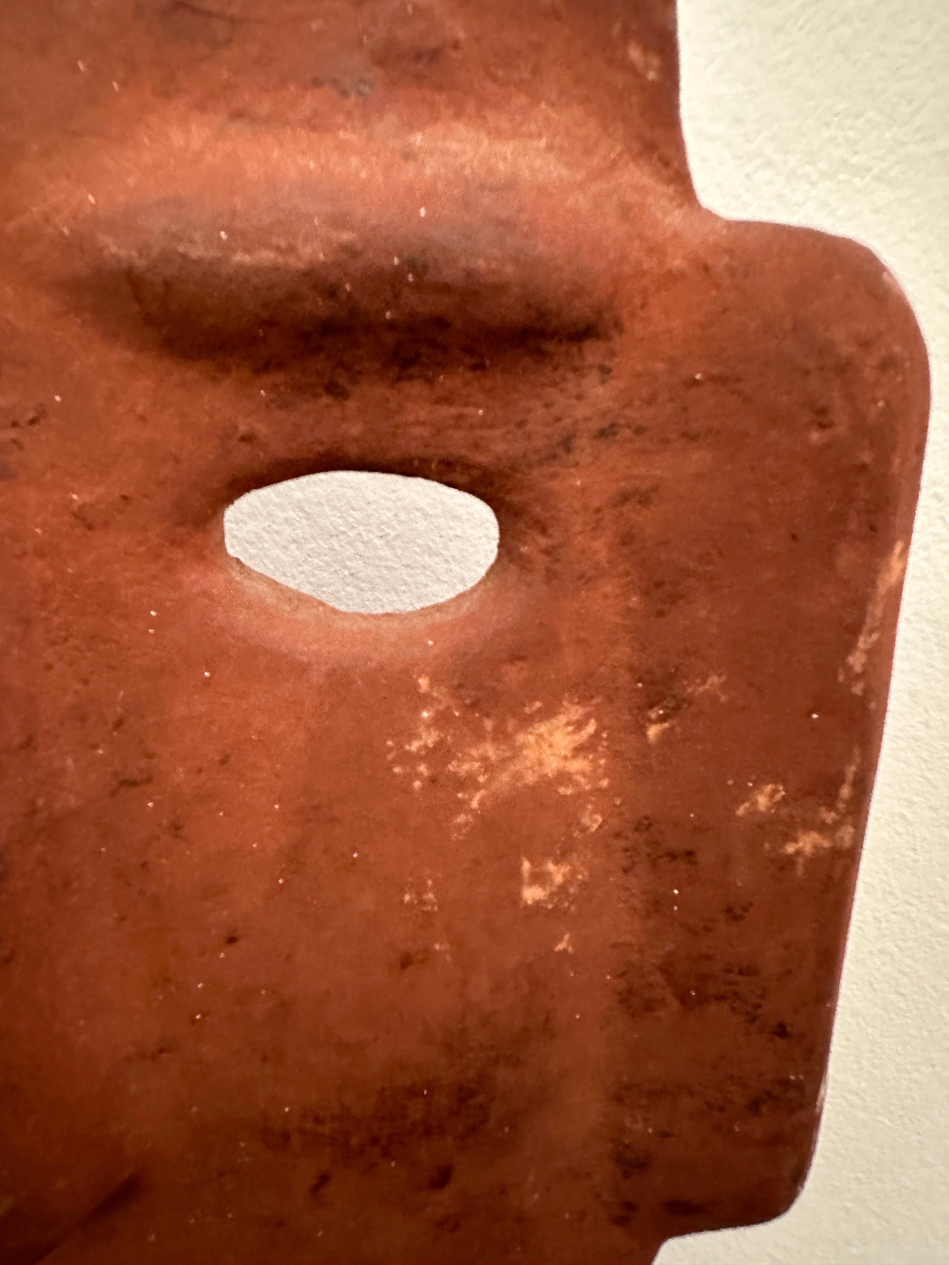 Metal Italian Terra Cotta Mask Tea Light Sconce 1960's For Sale
