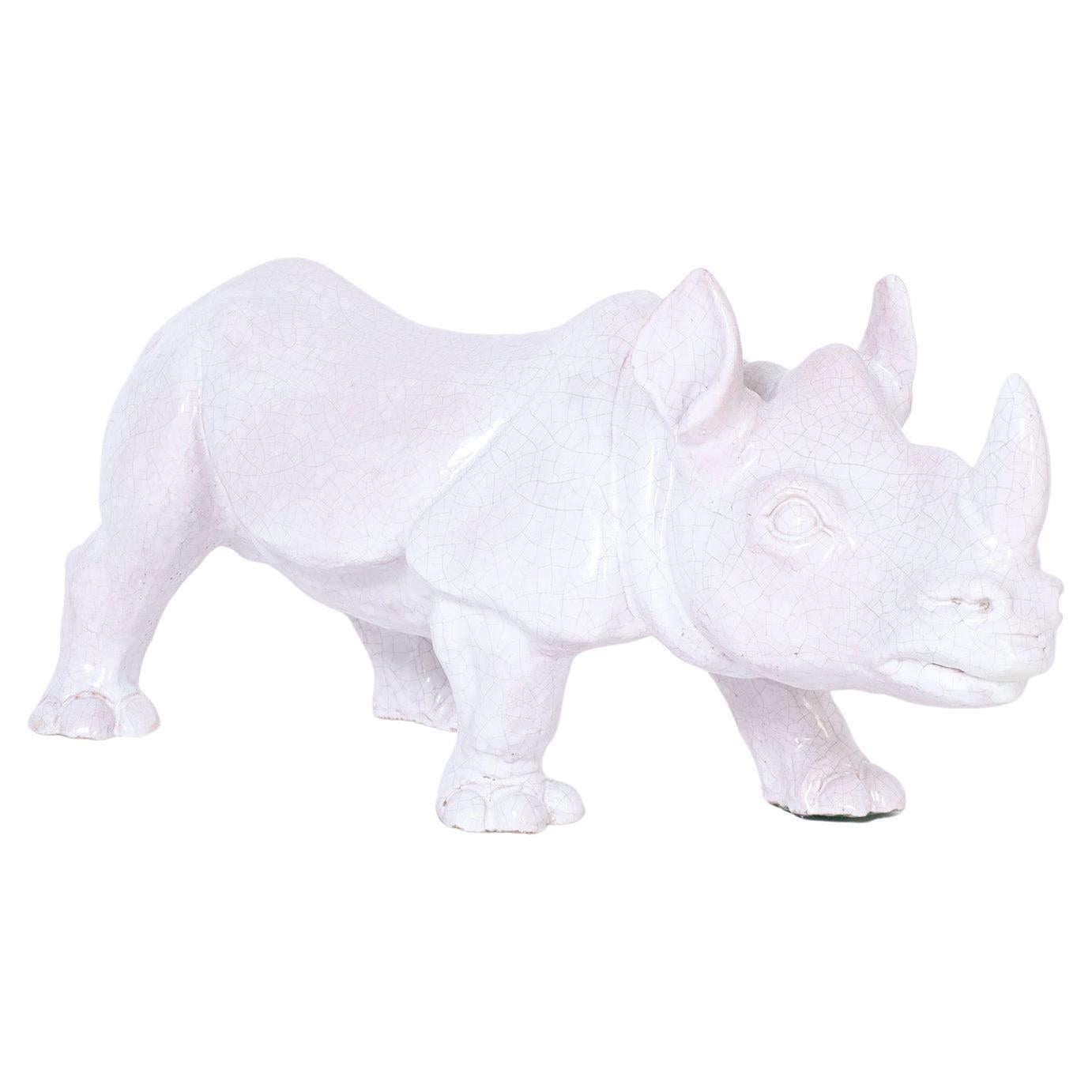 Italian Terra Cotta Rhinoceros For Sale