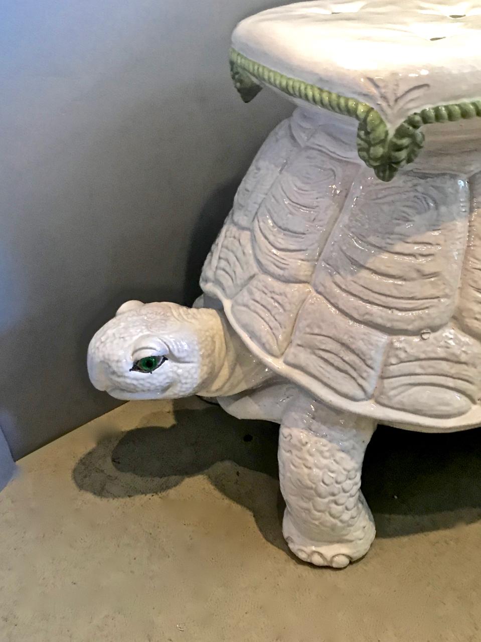 Italian Terra cotta Turtle Stool In Good Condition In Pasadena, CA
