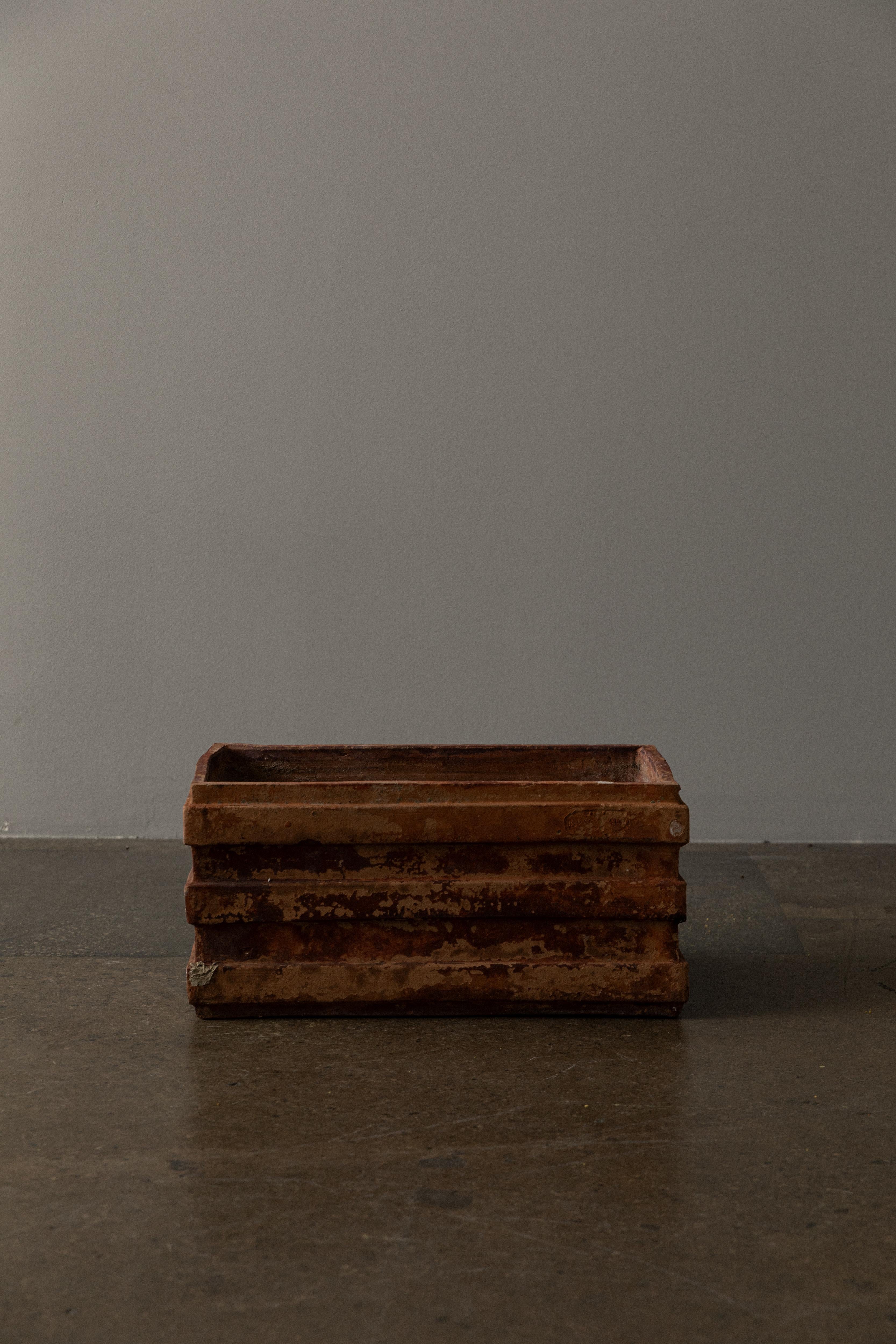 Italian Terracotta Box Planters In Good Condition For Sale In Los Angeles, CA