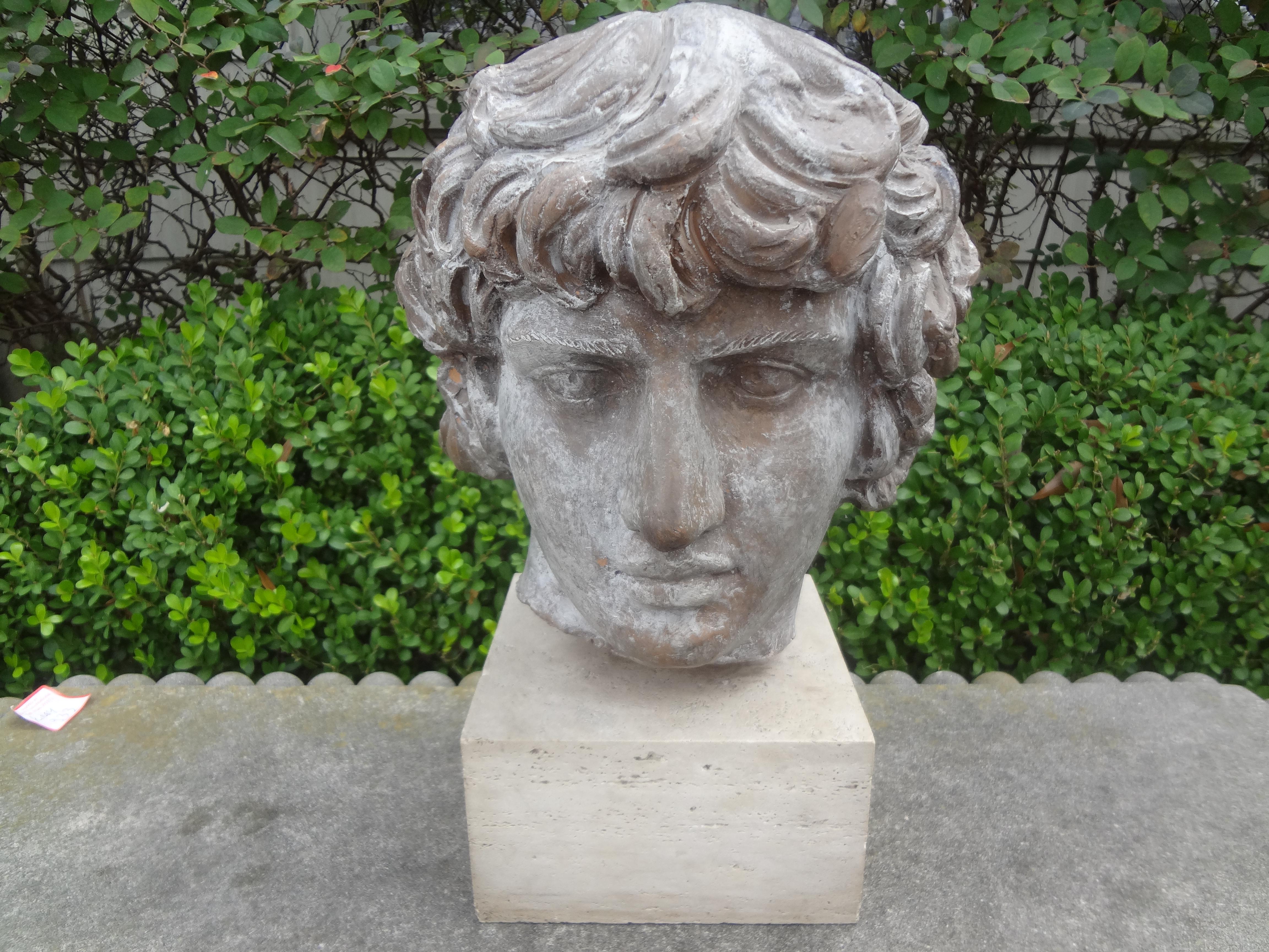 Italian Terracotta Bust of a Classical Roman In Good Condition In Houston, TX