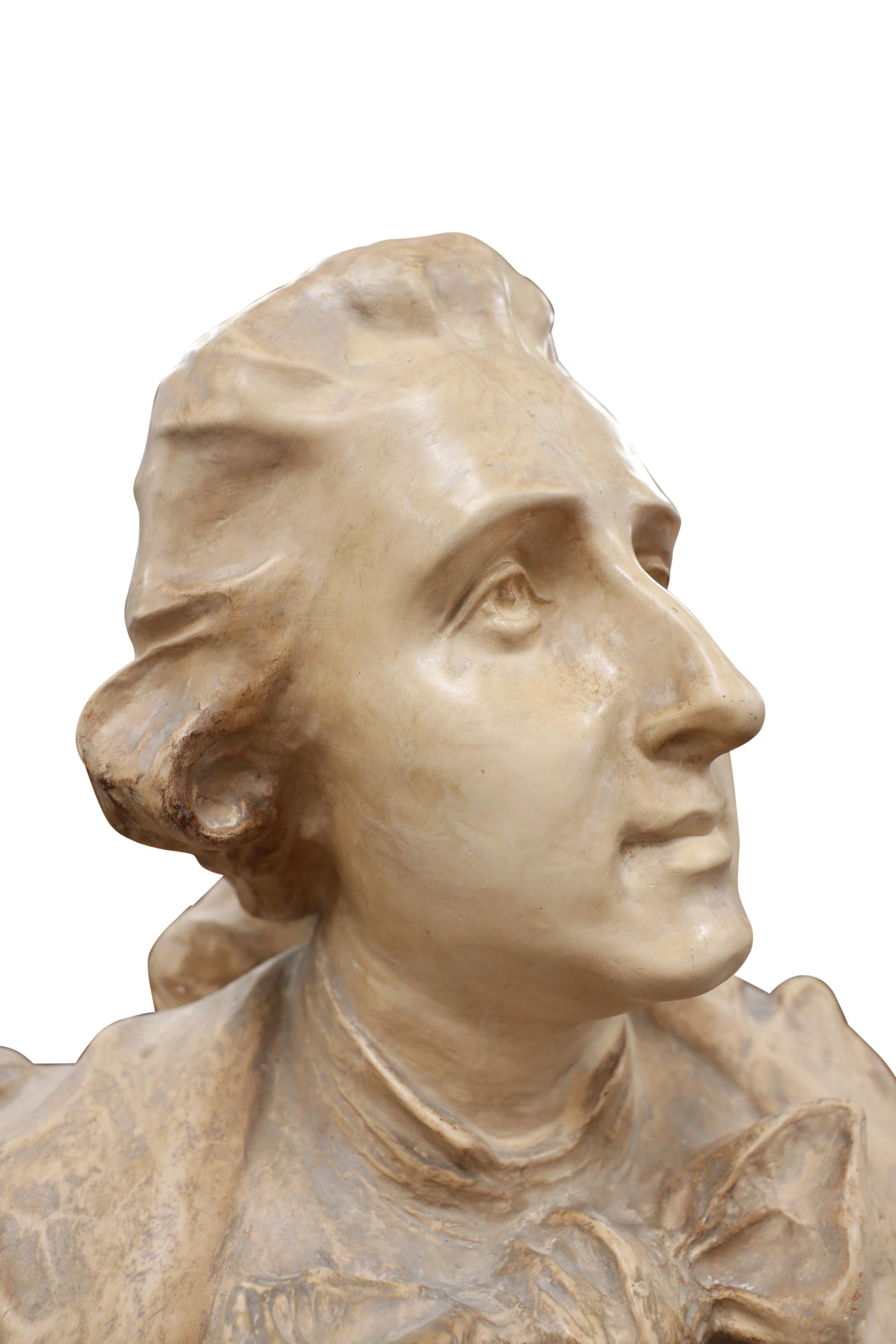 Busto in terracotta italiano di importante gentiluomo di successo In condizioni buone in vendita a Round Top, TX