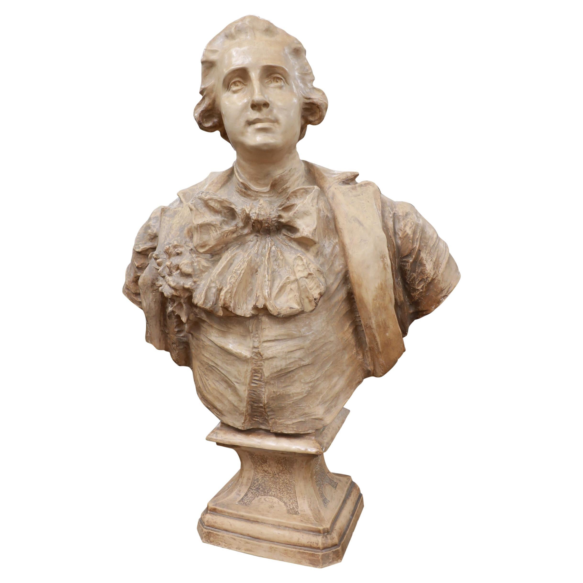 Italian Terracotta Bust of Important Gentleman Success