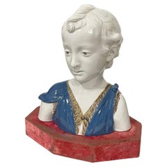 Busto italiano de terracota de Juan el Bautista, hacia 1900