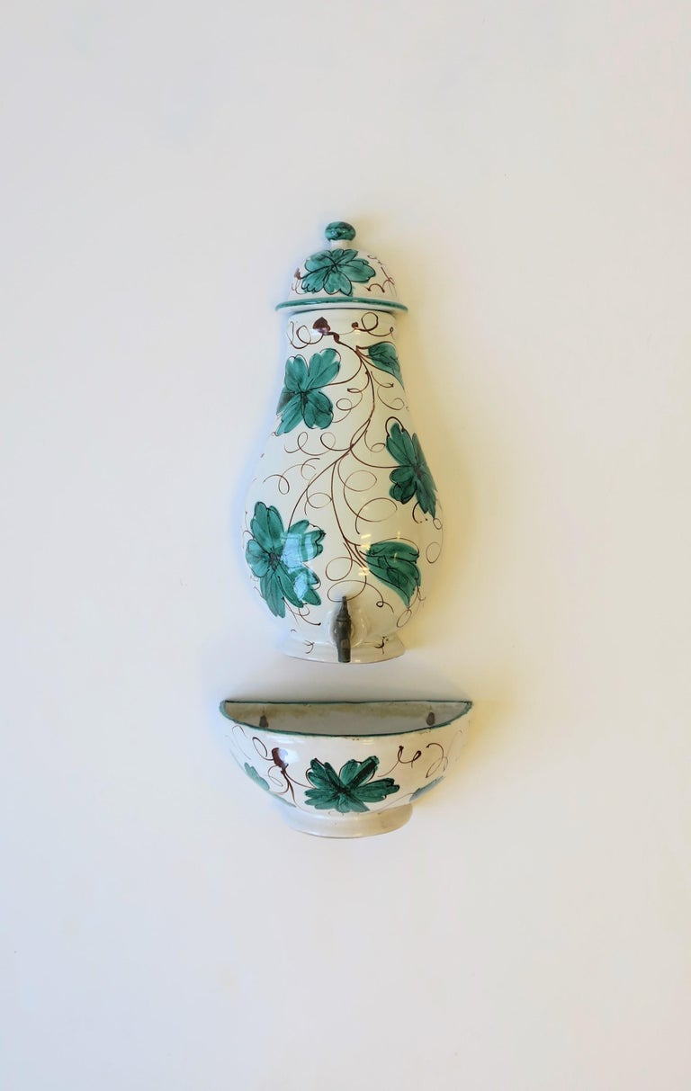 Italian Terracotta Ceramic Wall Fountain For Sale at 1stDibs
