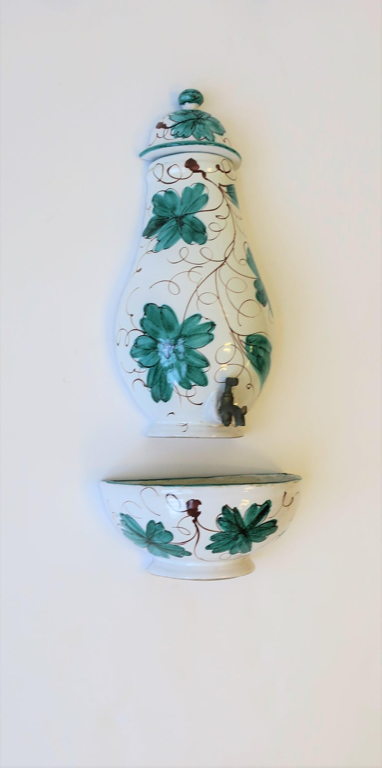 Italian Terracotta Ceramic Wall Fountain For Sale at 1stDibs