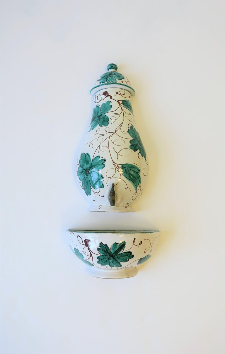 Italian Terracotta Ceramic Wall Fountain For Sale at 1stDibs