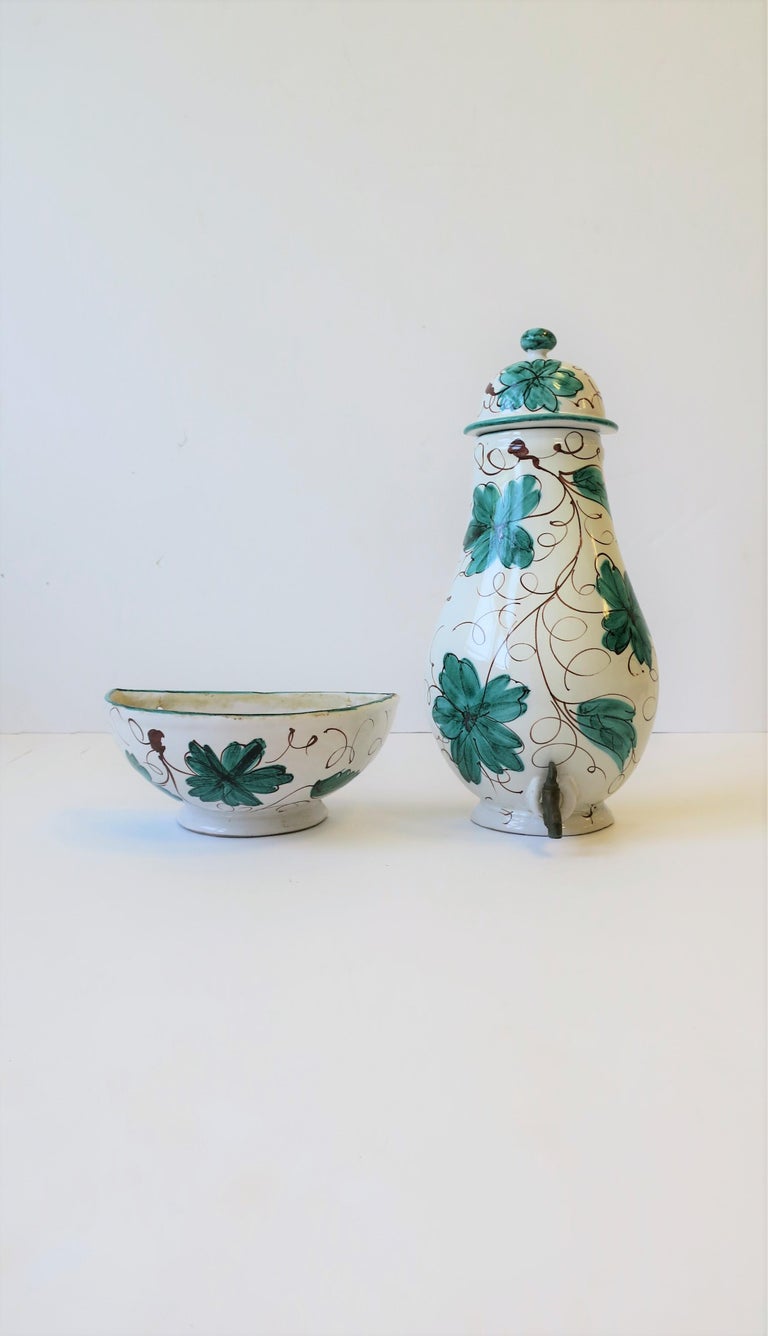 Italian Terracotta Ceramic Wall Fountain For Sale at 1stDibs