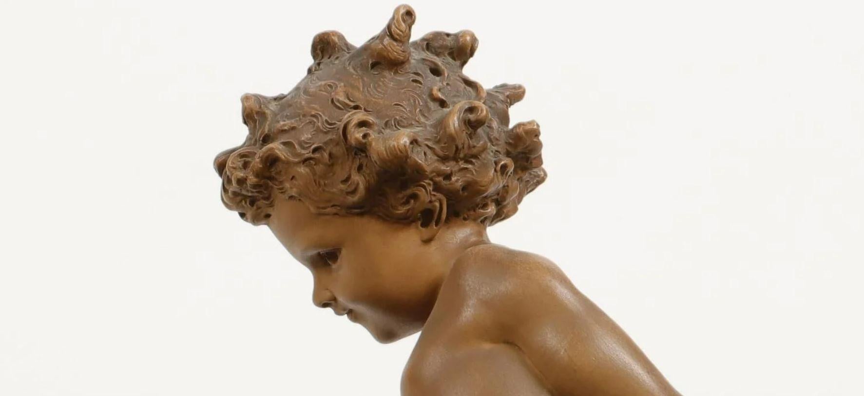 Italian Terracotta Cherub Centerpiece, Signed Luca Madrassi For Sale 3