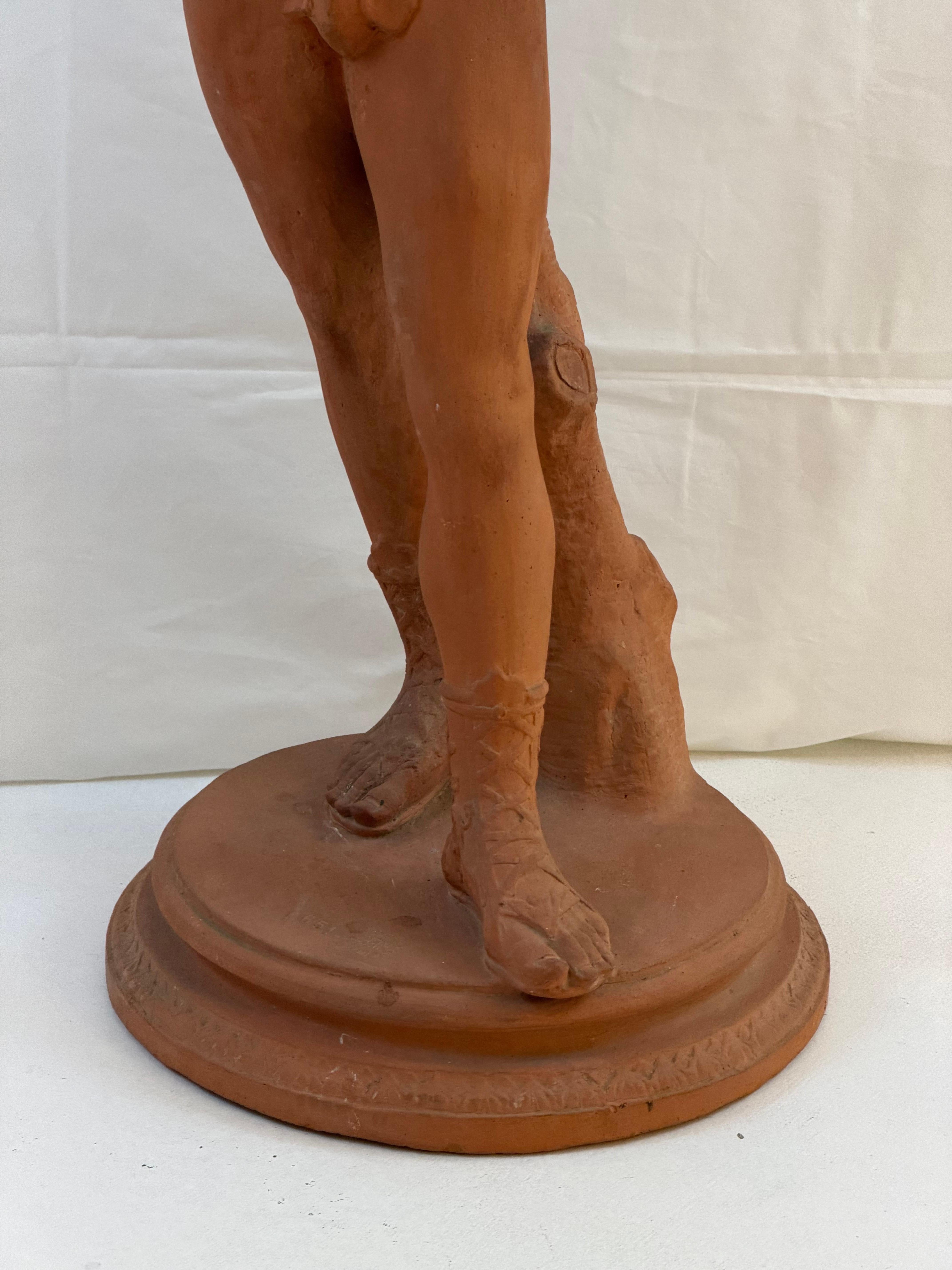 Rinascimento Figura maschile classica in terracotta italiana, 1900 circa in vendita