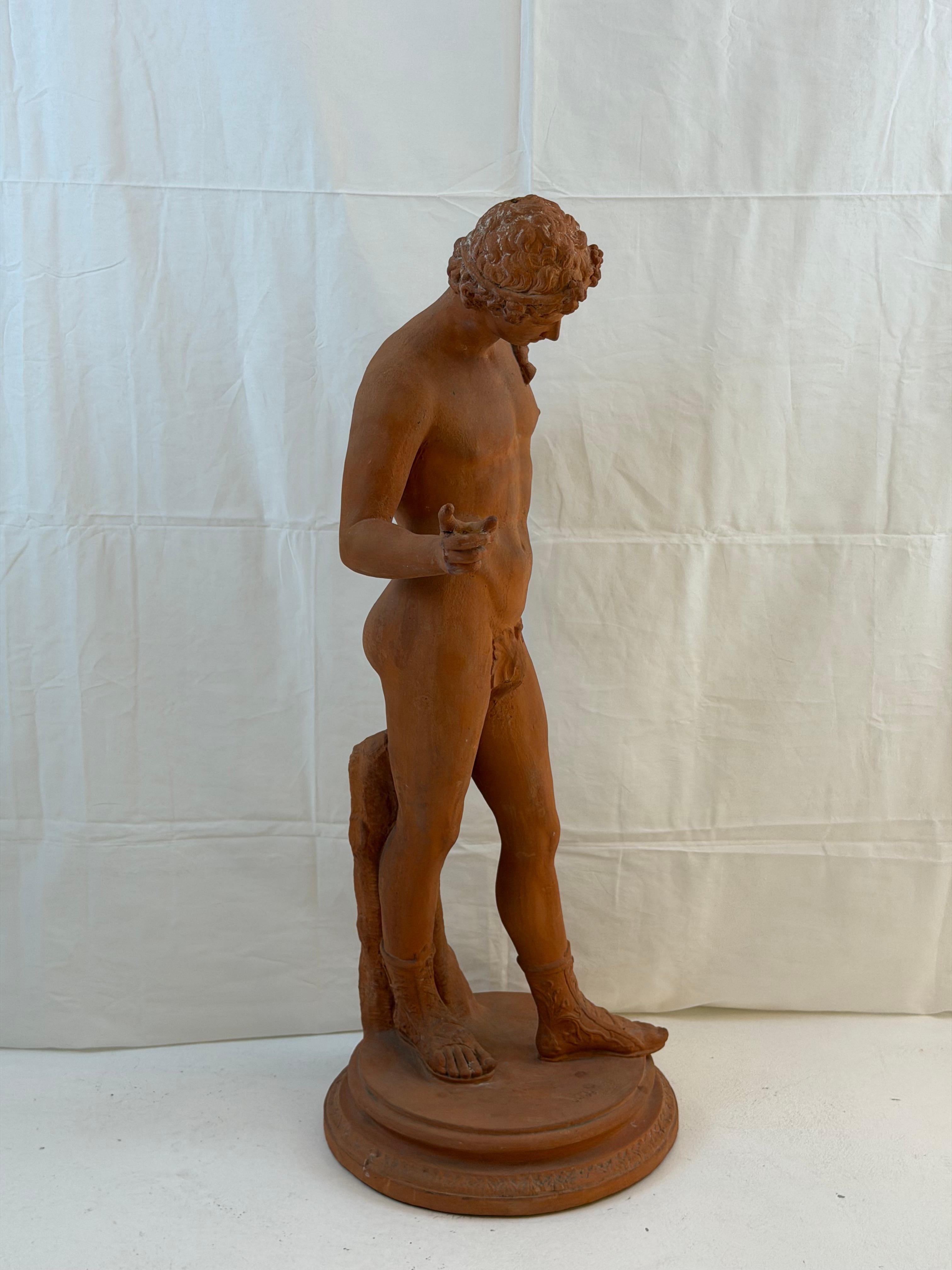 Italiano Figura maschile classica in terracotta italiana, 1900 circa in vendita