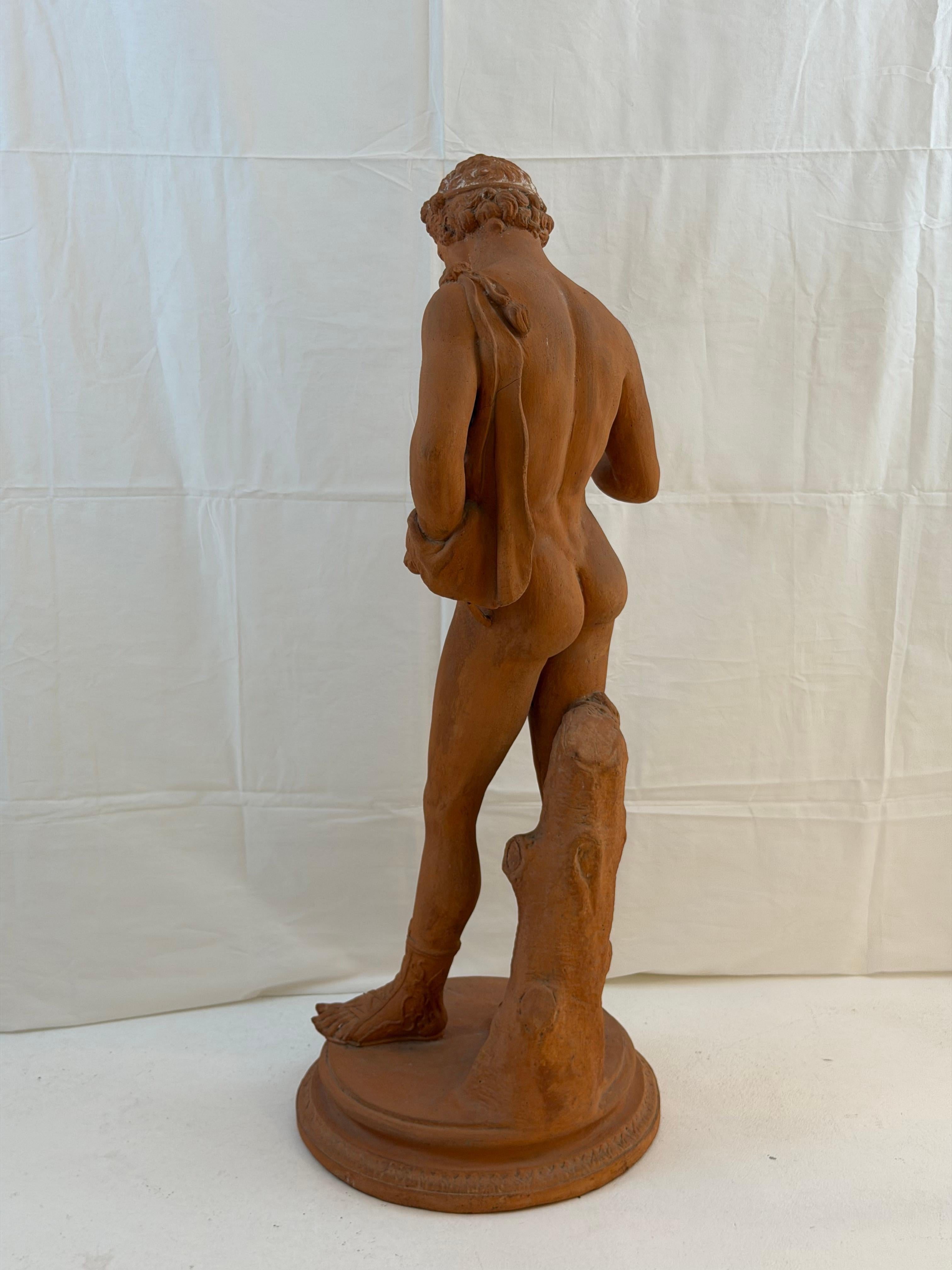 Figura maschile classica in terracotta italiana, 1900 circa In condizioni buone in vendita a Palm Desert, CA