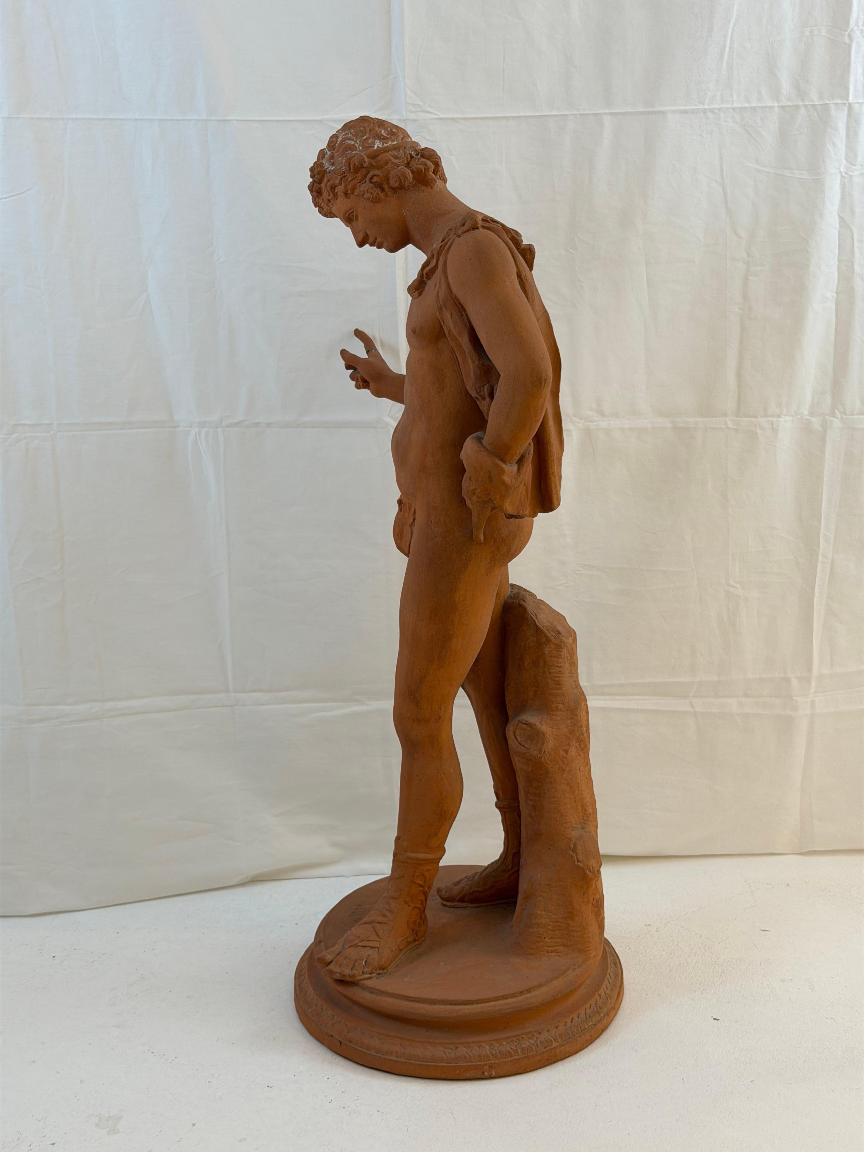 XX secolo Figura maschile classica in terracotta italiana, 1900 circa in vendita
