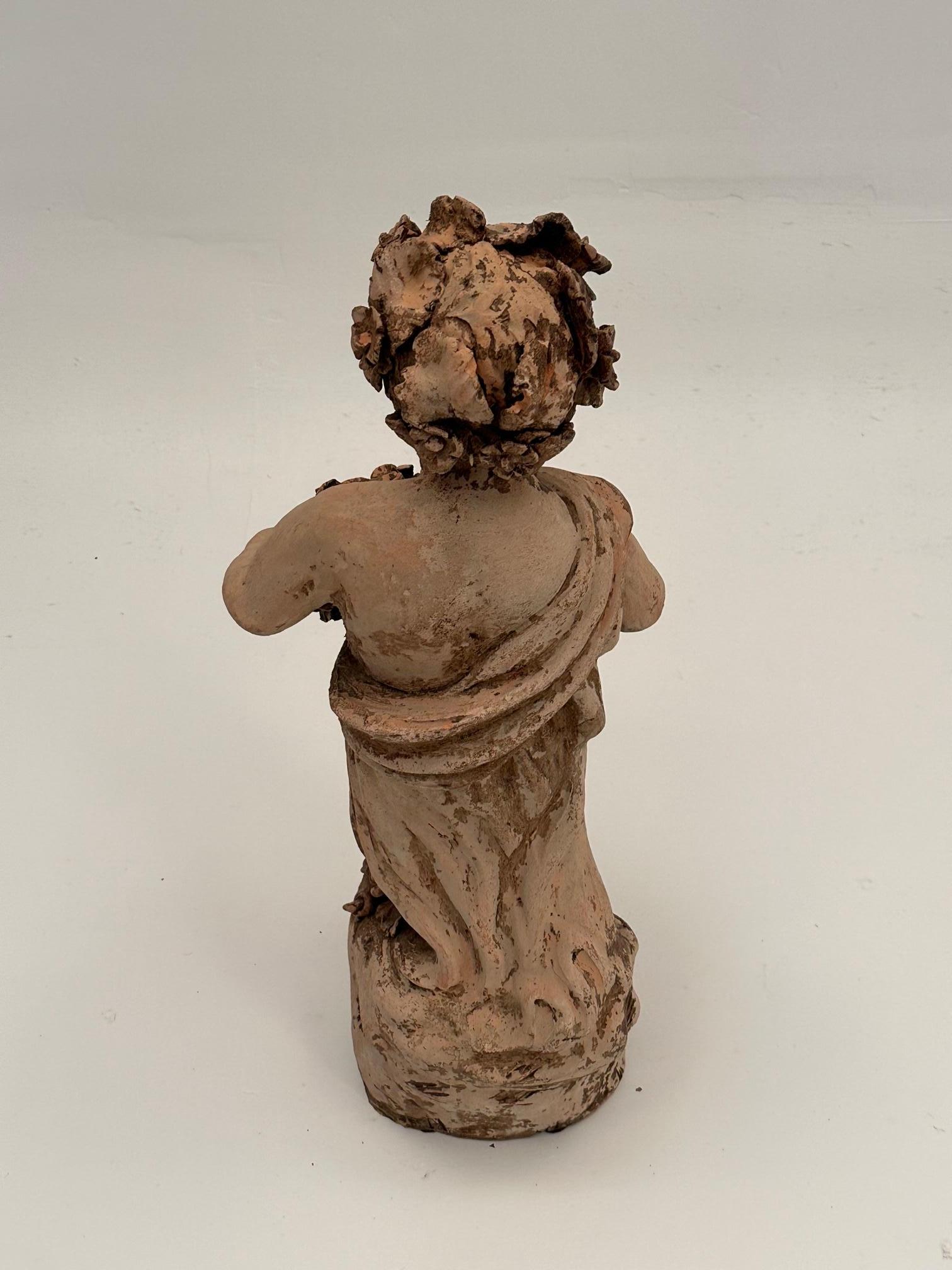 Italian Terracotta Distressed Statue of a Young Boy 2