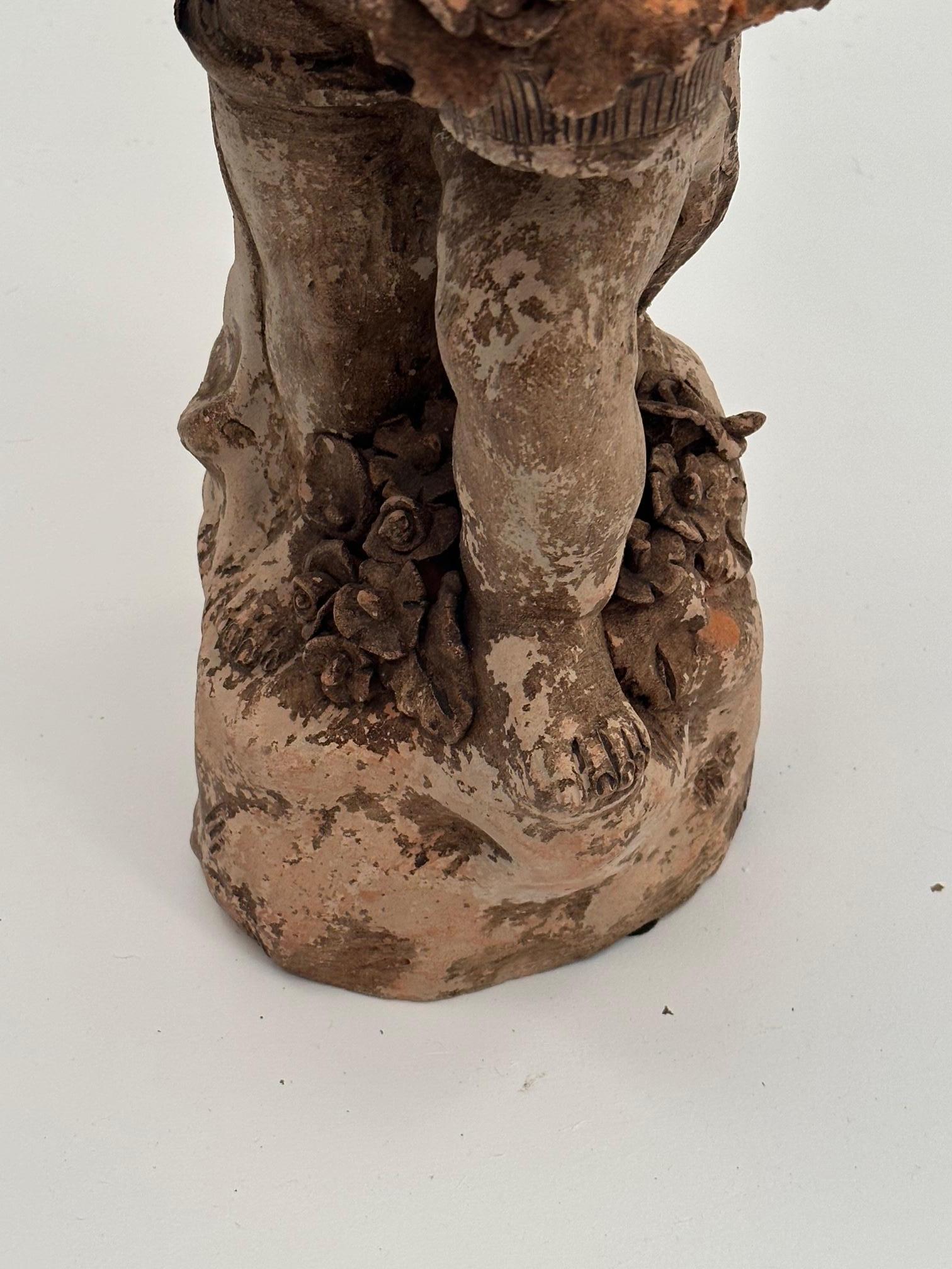 Italian Terracotta Distressed Statue of a Young Boy 3