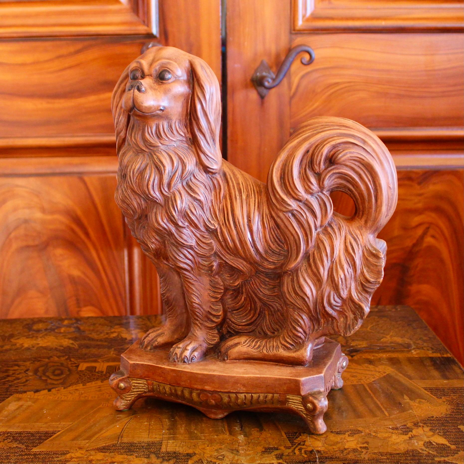 Baroque Italian Terracotta Dog - A King Charles Spaniel For Sale