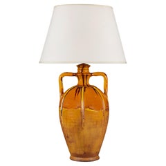 Antique A Italian Terracotta Drip Glaze Lamp
