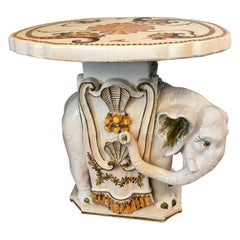 Italian Terracotta Elephant Motif Table