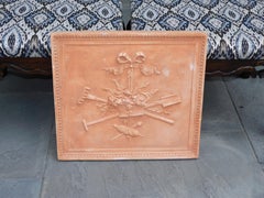 Italian Terracotta Garden Wall Hanging with Central Ribbon Flower Basket, C 1850
