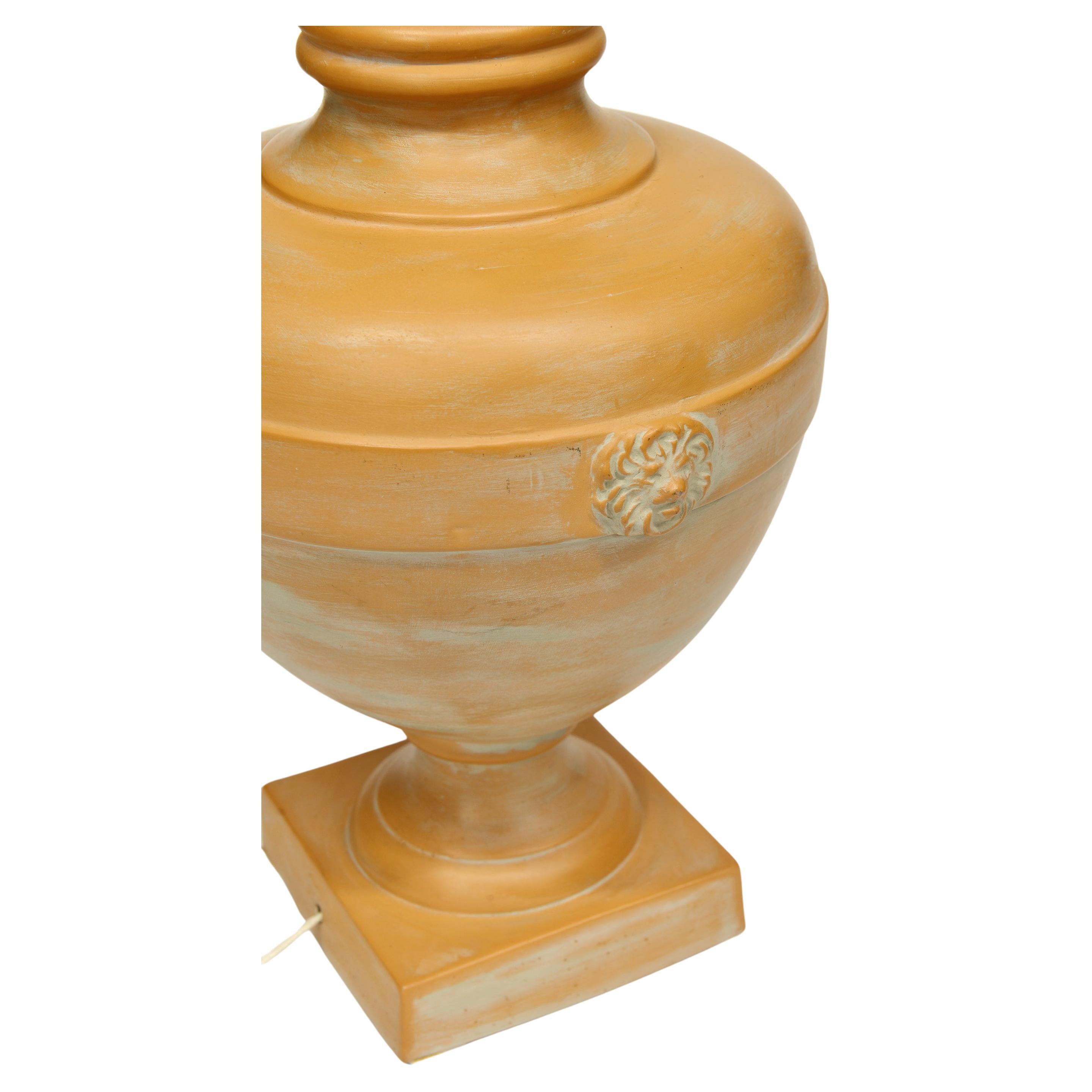 Italian terracotta lamp in the shape of a Roman 