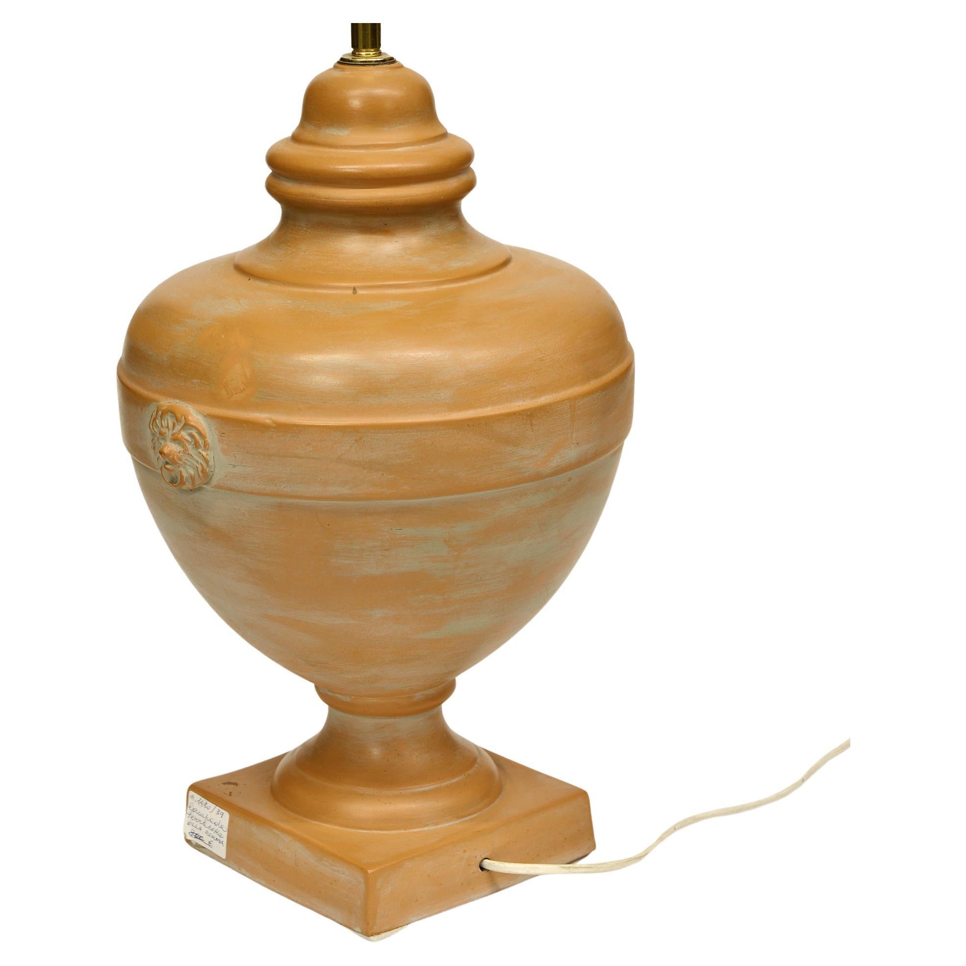20th Century Italian Terracotta Lamp as a Roman 