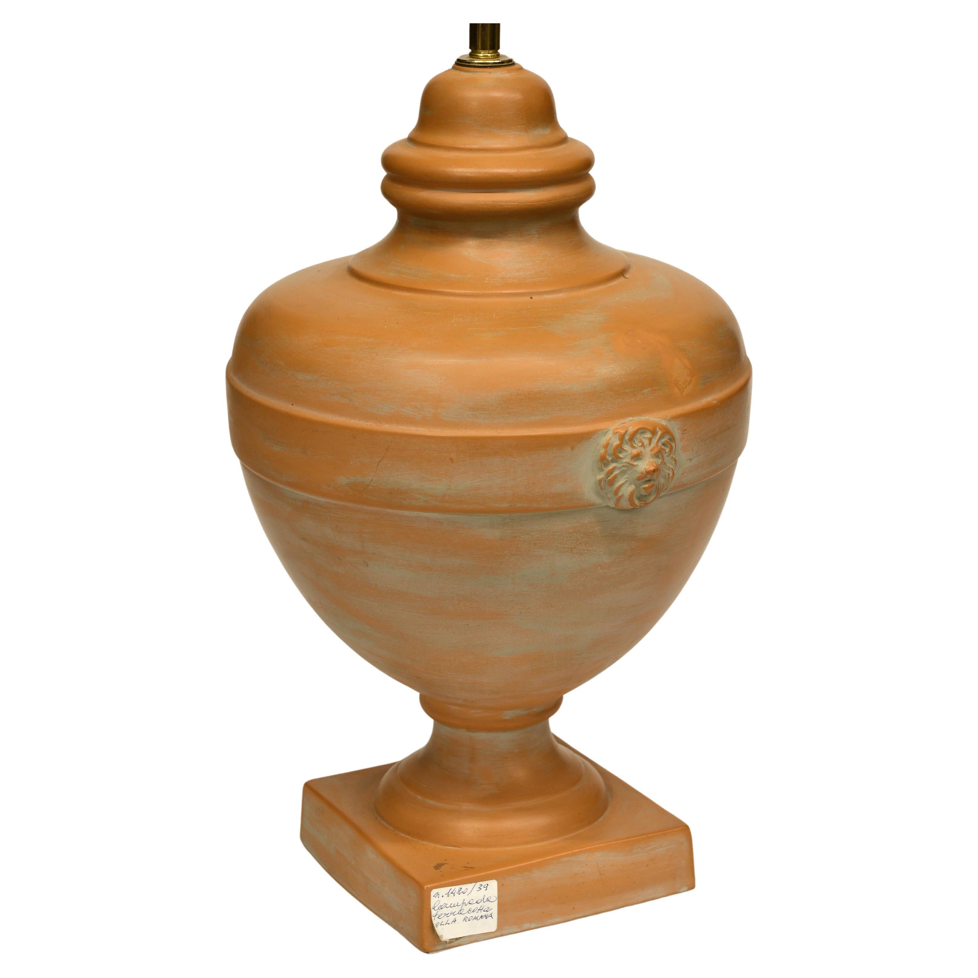 Italian Terracotta Lamp as a Roman 