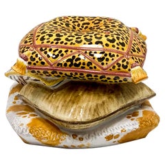 Italian Terracotta Leopard Stacked Pillow Garden Seat / Table