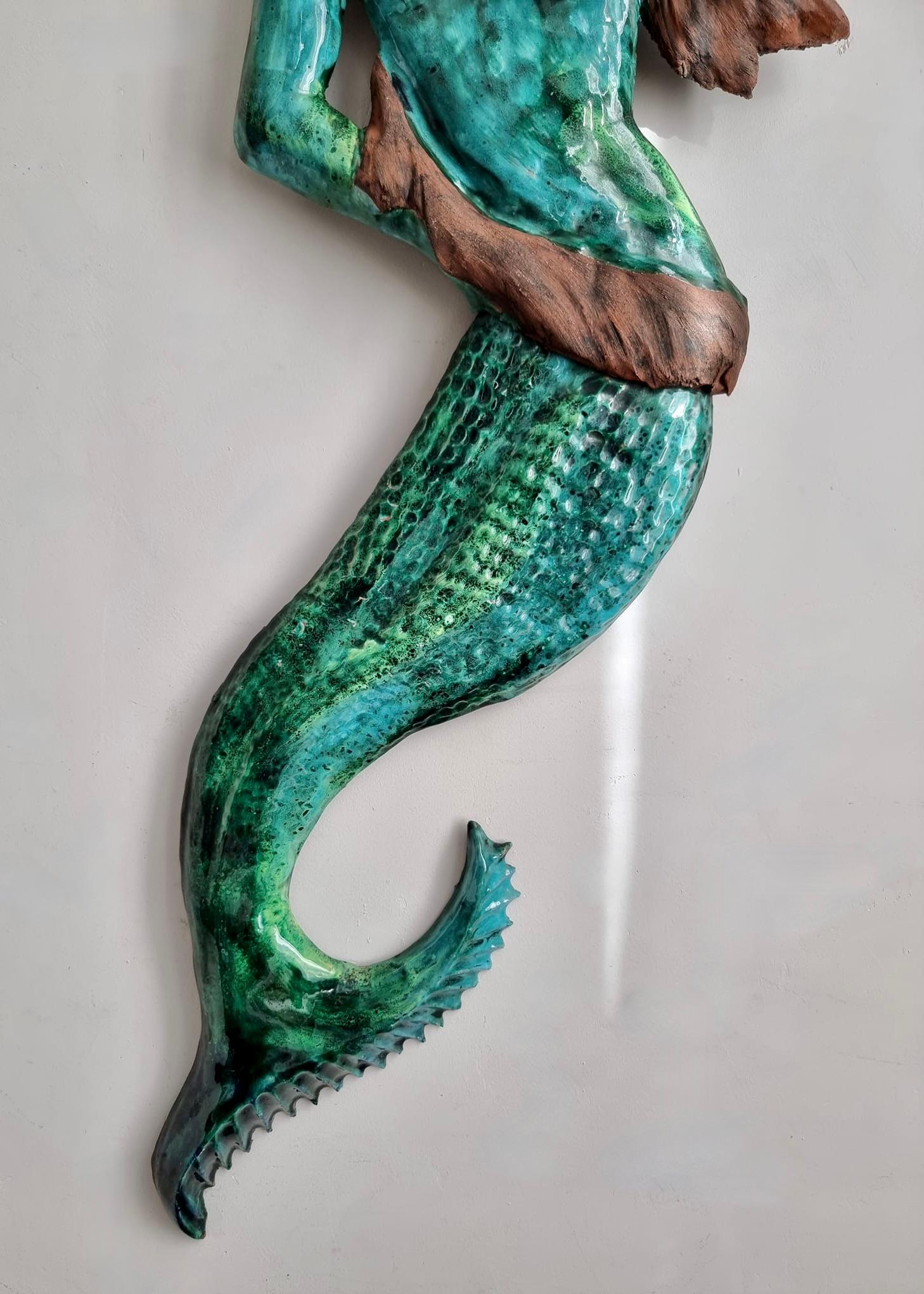 Placa mural italiana de terracota Sirena Regencia de Hollywood en venta