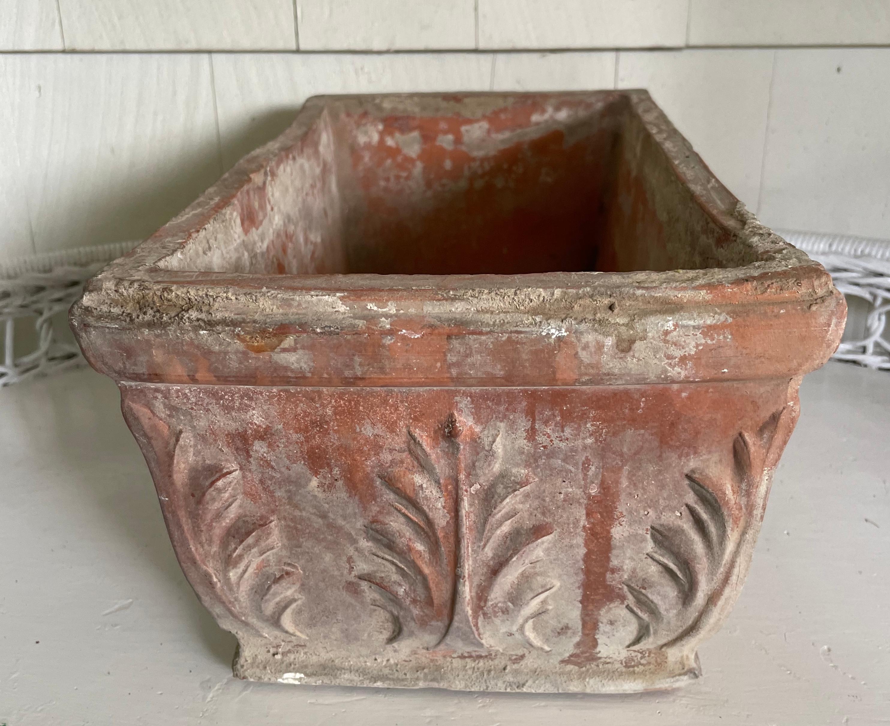 terracotta rectangular planter